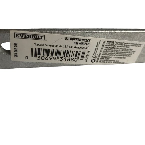 NEW Metal Stainless Steel L Bracket Large 5 Inches Long, Silver Everbuilt - Picture 4 of 7